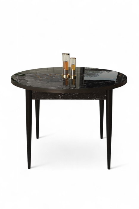 Hanah Home Mesa de Comedor Rox - Mármol Negro y Negro Hanah Home Mesa de Comedor Rox - Mármol Negro y Negro